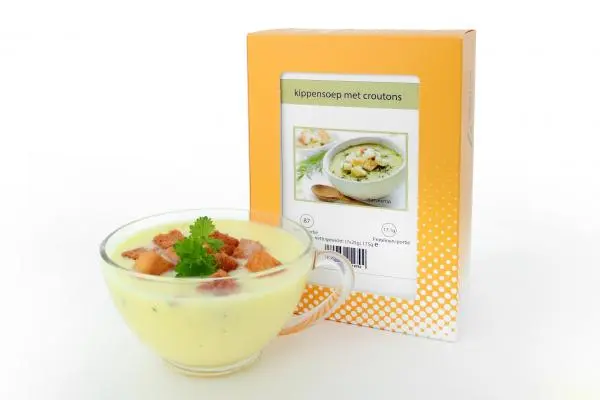 Proteïnesoep kip croutons zakje