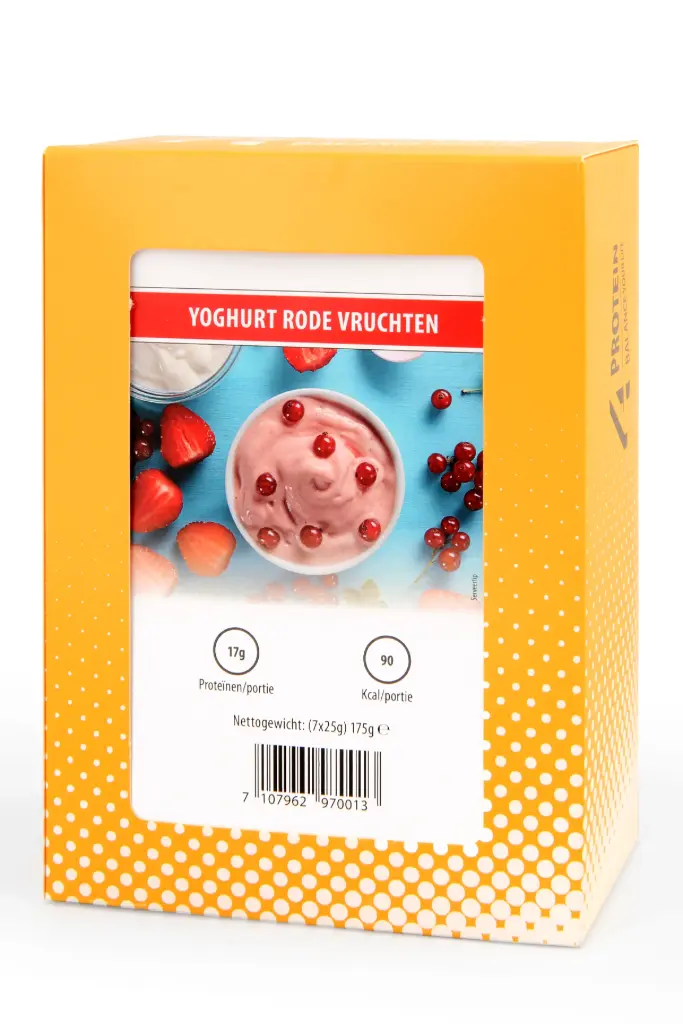 Yoghurt rode vruchten zakje