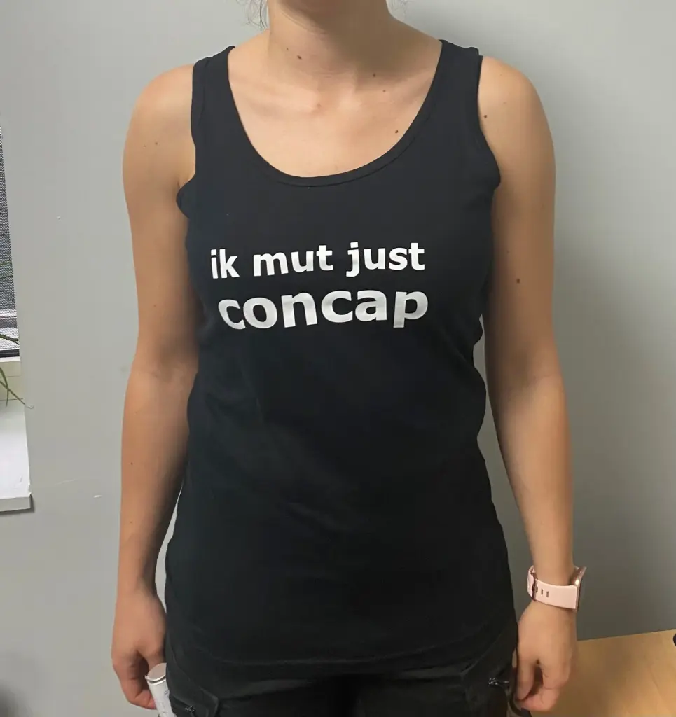 T-shirt dames"Ik mut just CONCAP"