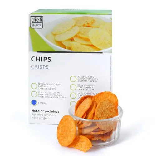 Proteïnechips paprika